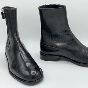 CHRISTIAN DIOR .- Men's black leather boots Size 8